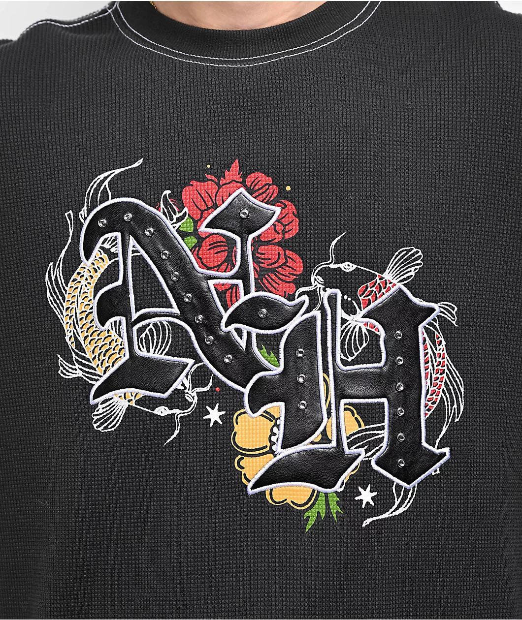 Ninth Hall Dusk Charcoal Thermal Long Sleeve T-Shirt Product Image