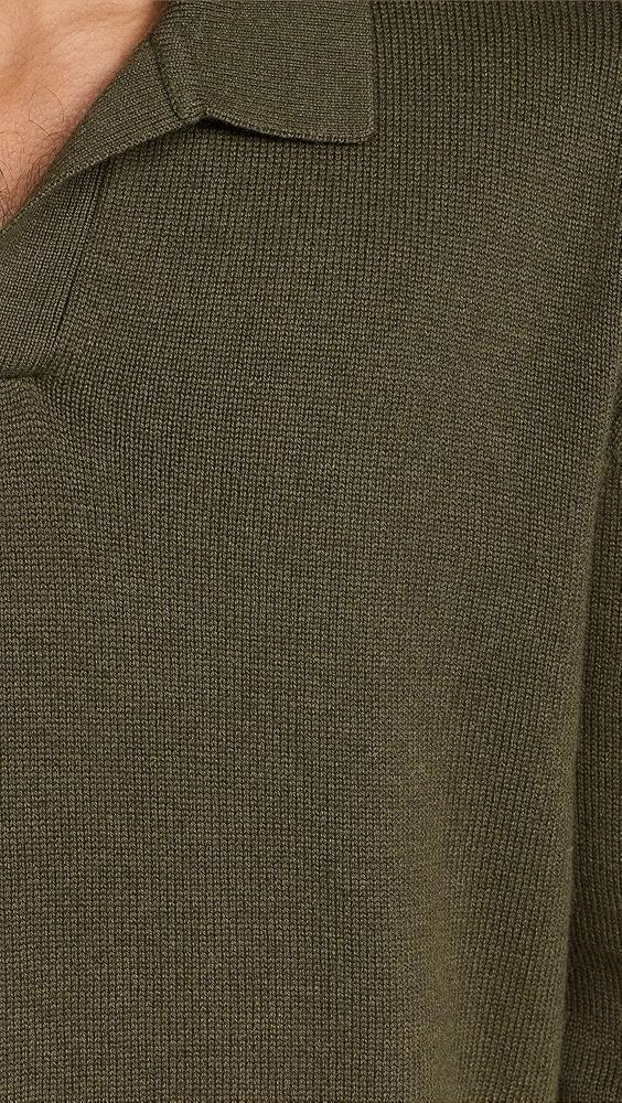 FRAME Silk Blend Polo Sweater | Shopbop Product Image