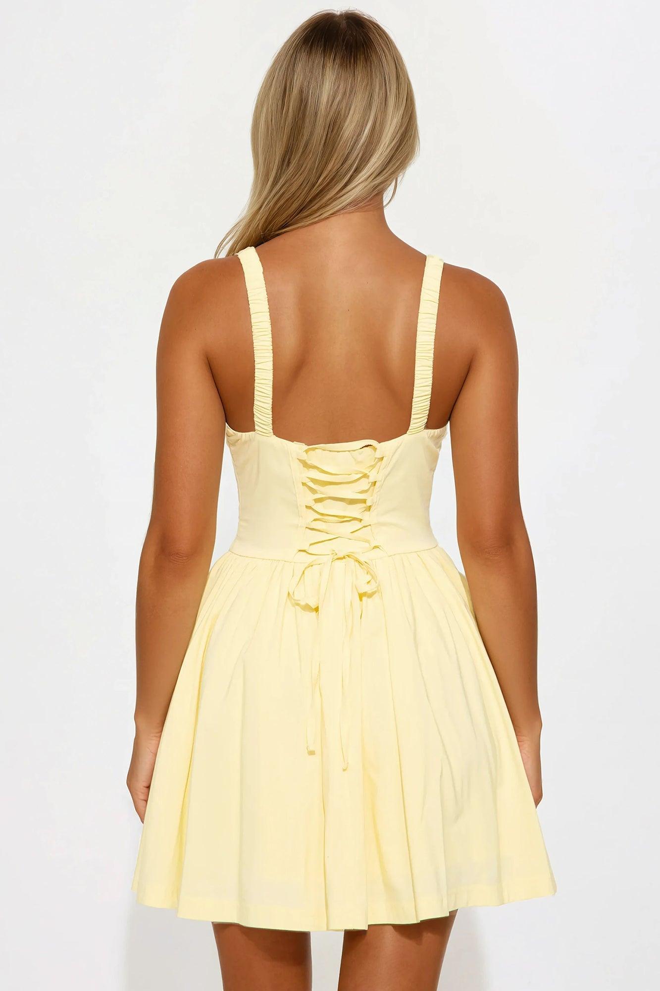 Taylor Poplin Mini Dress - Yellow Product Image
