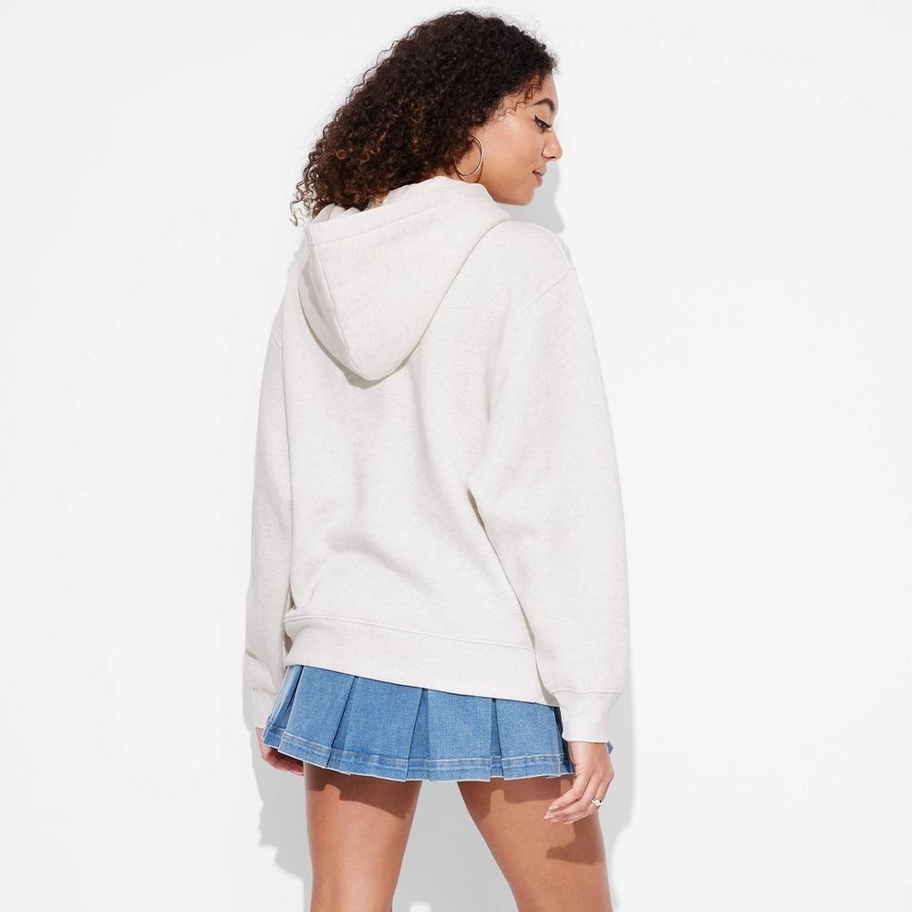 Women's Perfect Hoodie Sweatshirt - Wild Fable™ Heather L: Oversized Pullover with Kangaroo Pocket, Long Sleeve Fleece Product Image