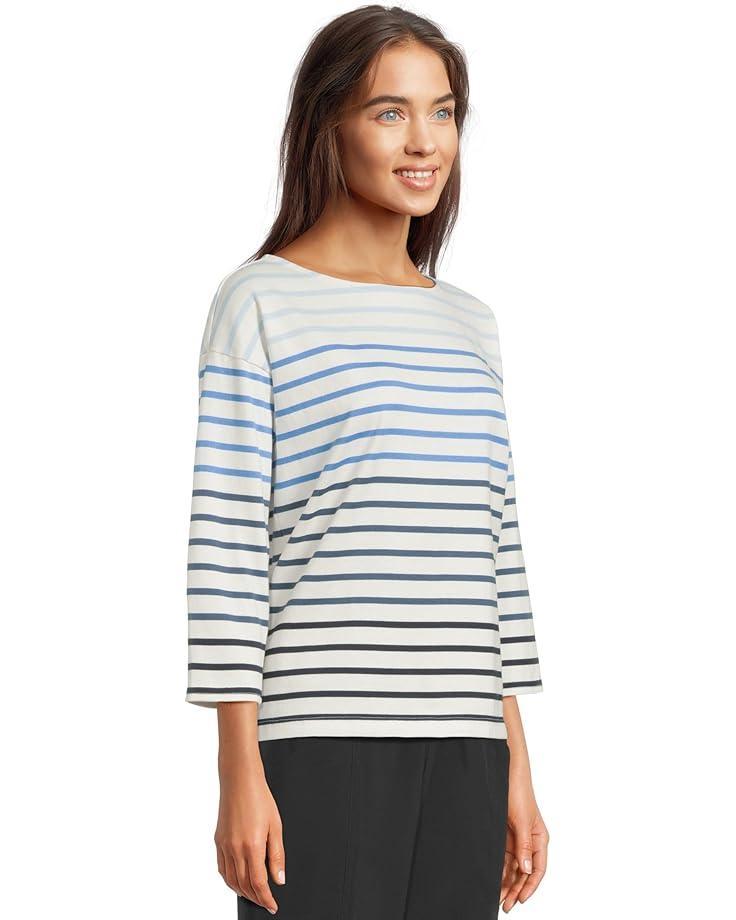 Heritage Mariner Top Split-Neck Polo Three-Quarter-Sleeve Stripe Product Image
