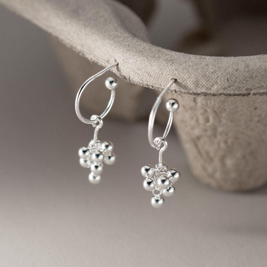 925 Sterling Silver Beaded Grape Drop Earring Product Image