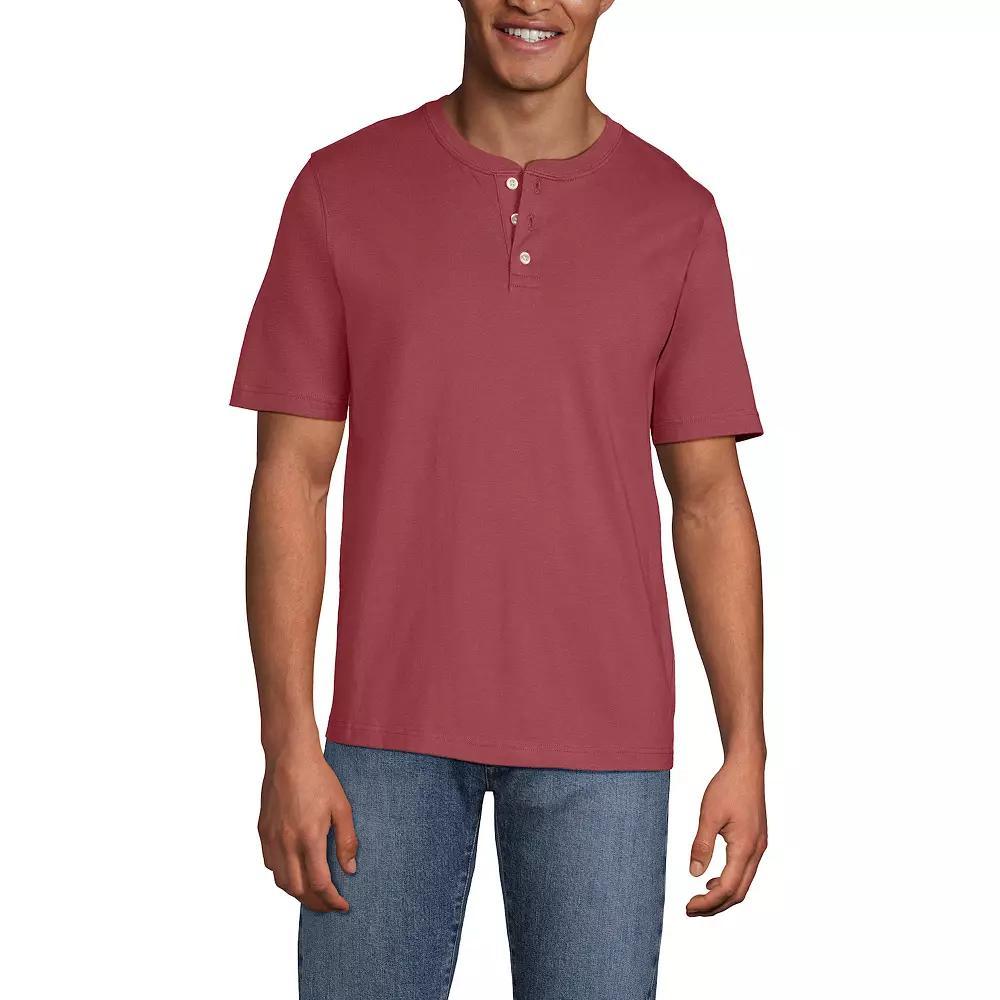 Men's Lands' End Classic-Fit Super-T Henley, Size: Large, Antique Alabaster Product Image