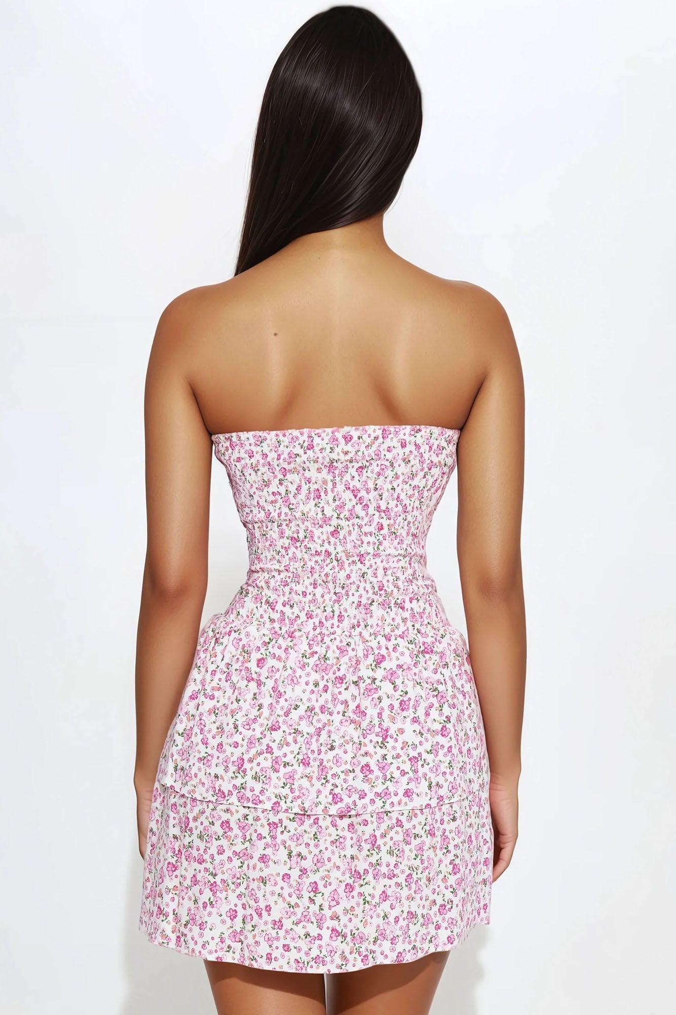 Maya Smocked Mini Dress - White/combo Product Image