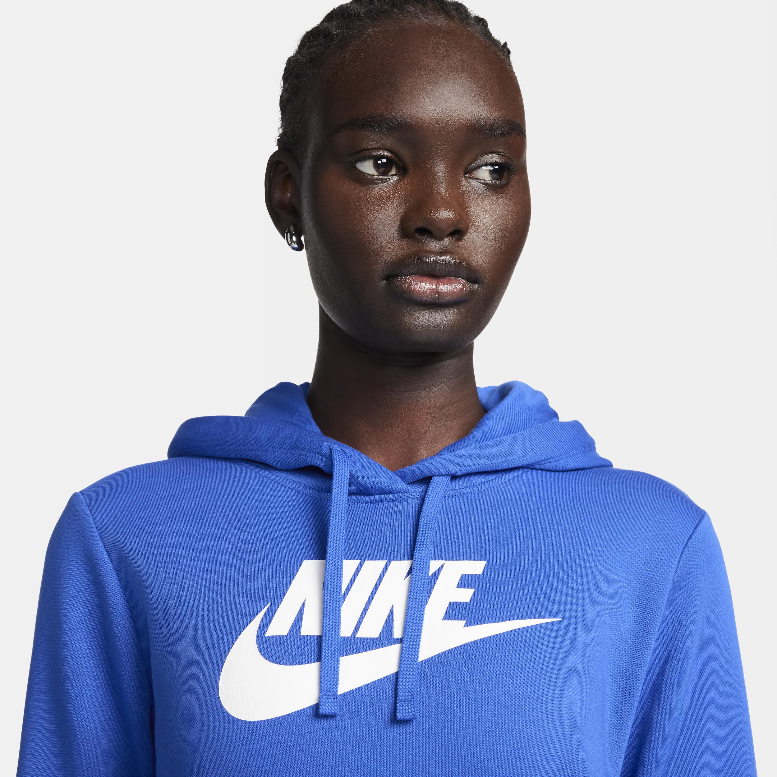 Women's Nike Sportswear Club Large Logo Fleece Hoodie, Size: Small, Game Royal Product Image