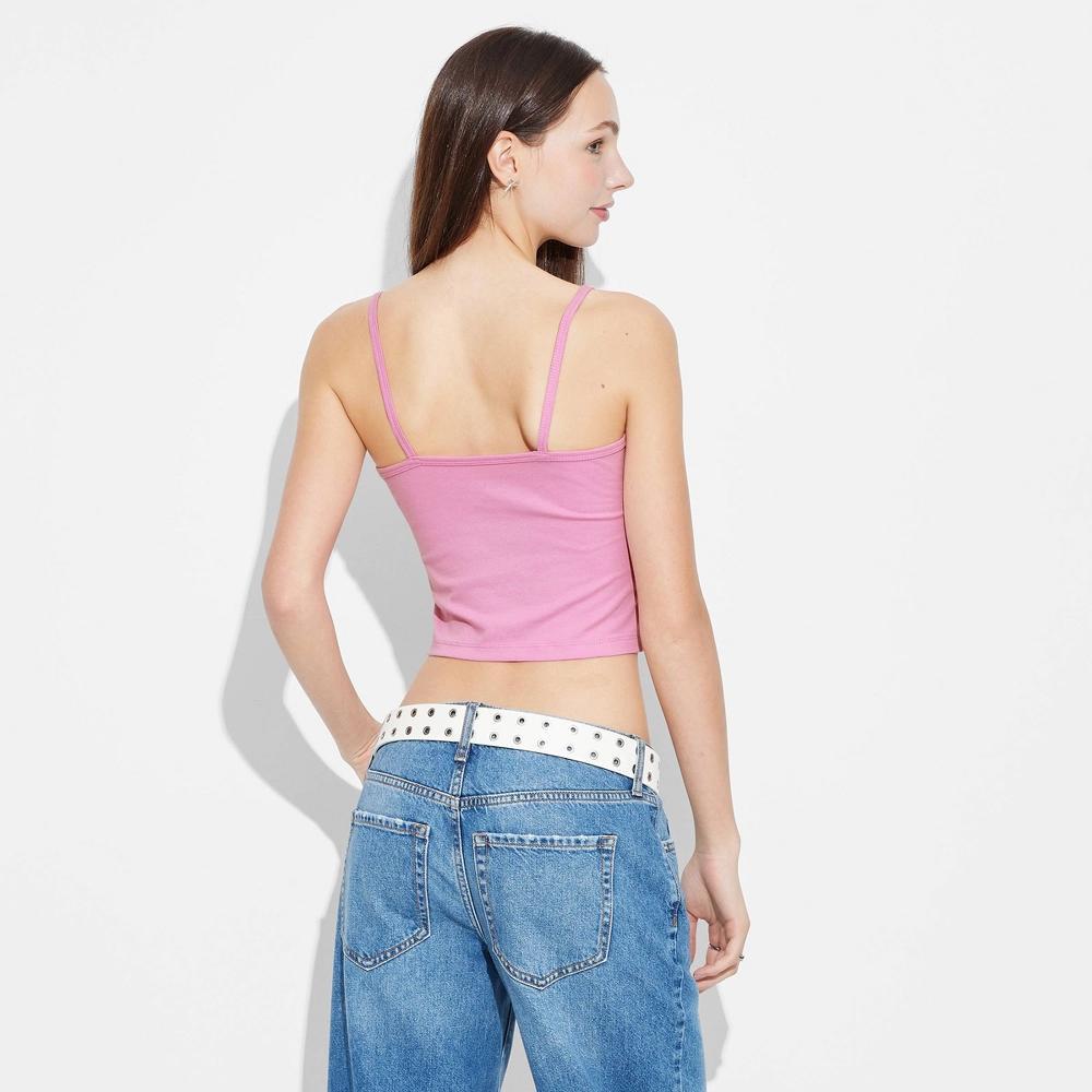 Womens Graphic Cami - Wild Fable Berry XL: Slim Fit, Scoopneck, Spaghetti Straps, Typography Pattern Product Image