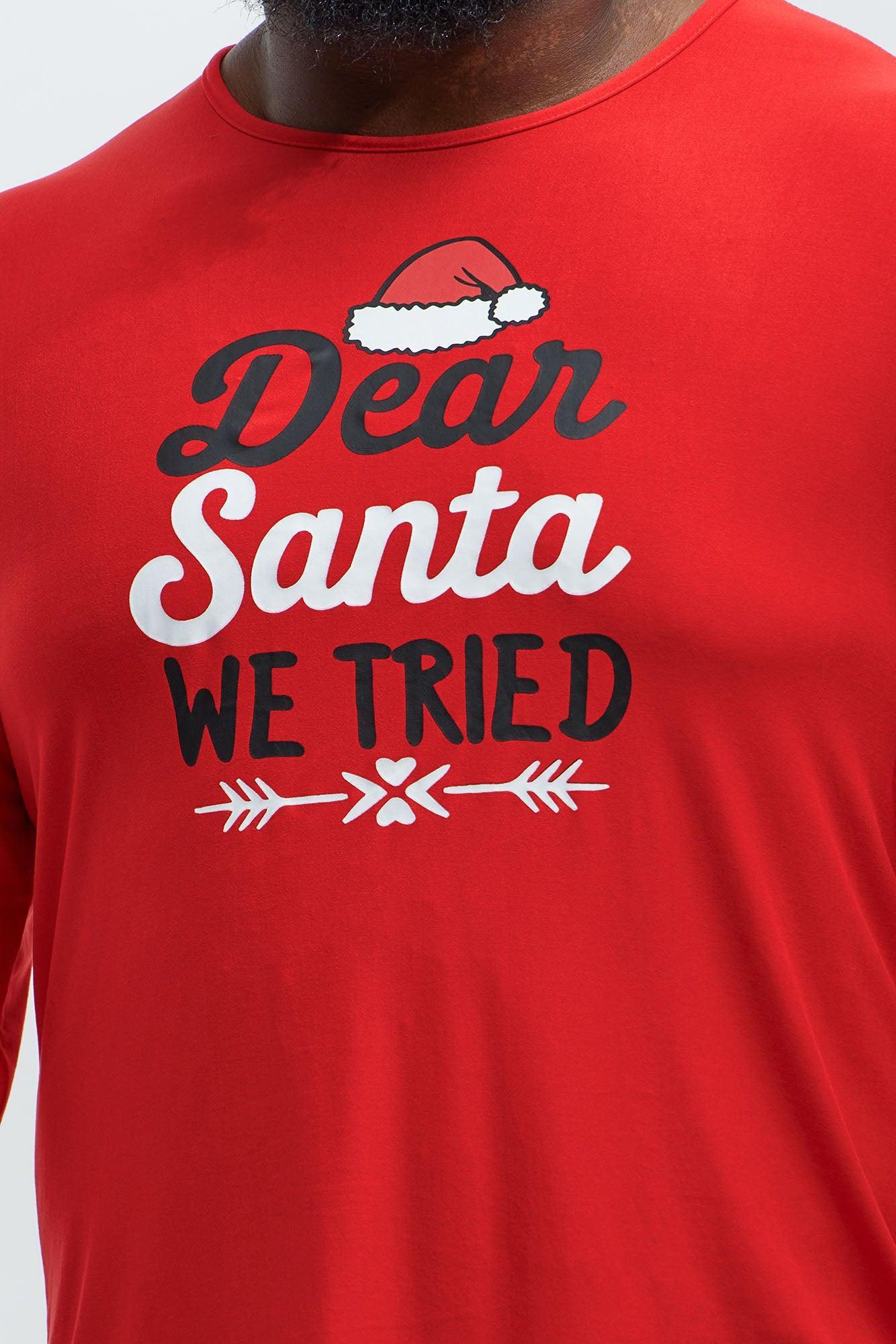 Dear Santa We Tried Holiday PJ Set - Black/combo Product Image