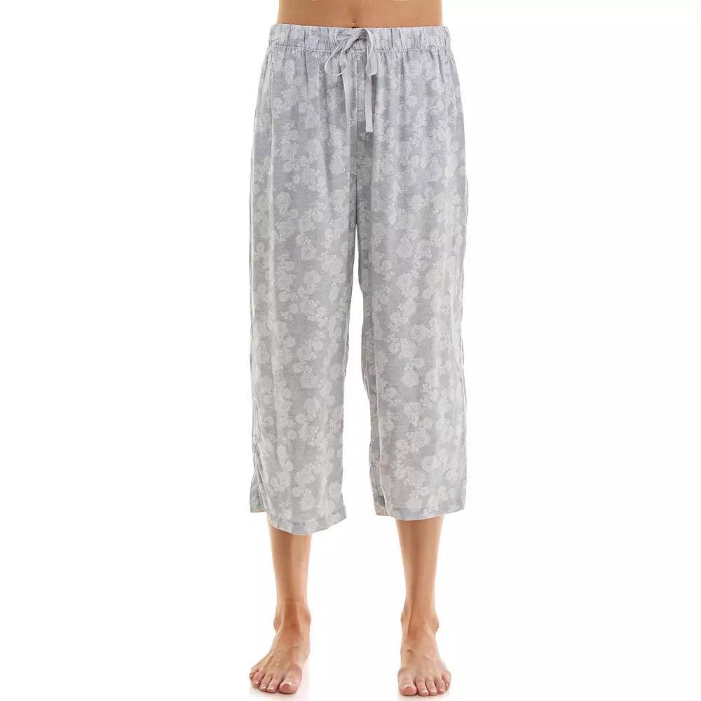 Women's Croft & Barrow® Woven Rayon Pajama Capri Pants, Size: XXL, Belgian Lace Product Image