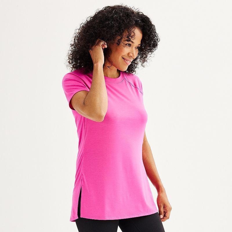 Women's Tek Gear® Short Sleeve Tunic Tee, Size: XL, Mineral Black Product Image