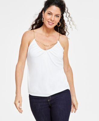I.n.c. International Concepts Womens Solid Sleeveless Chain Top, Created for Macys Product Image