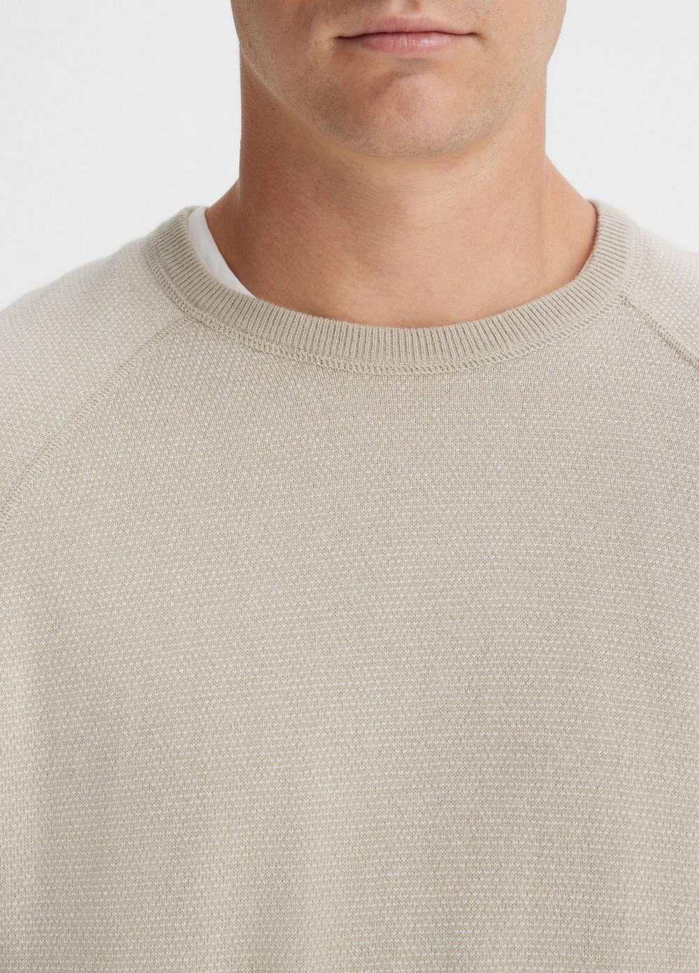 Mens Birdseye Raglan Sweater, Pumice Rock/pearl, Size L Vince Product Image