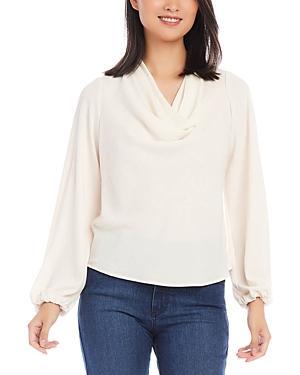 Karen Kane Cowl Neck Top Women's Long Sleeve Button Up Product Image