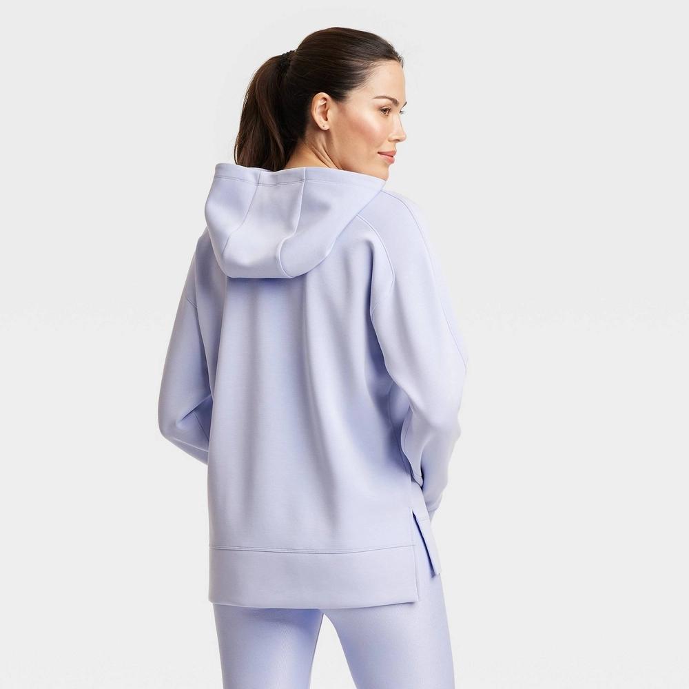 Womens Airy Sleek Legging Friendly Hooded Sweatshirt - All In Motion Periwinkle Blue Product Image