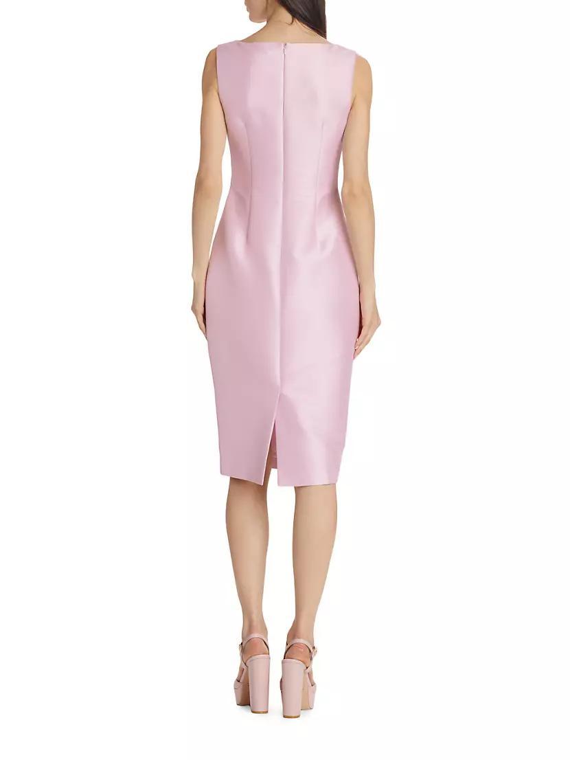 Fanned Satin Midi Dress Product Image