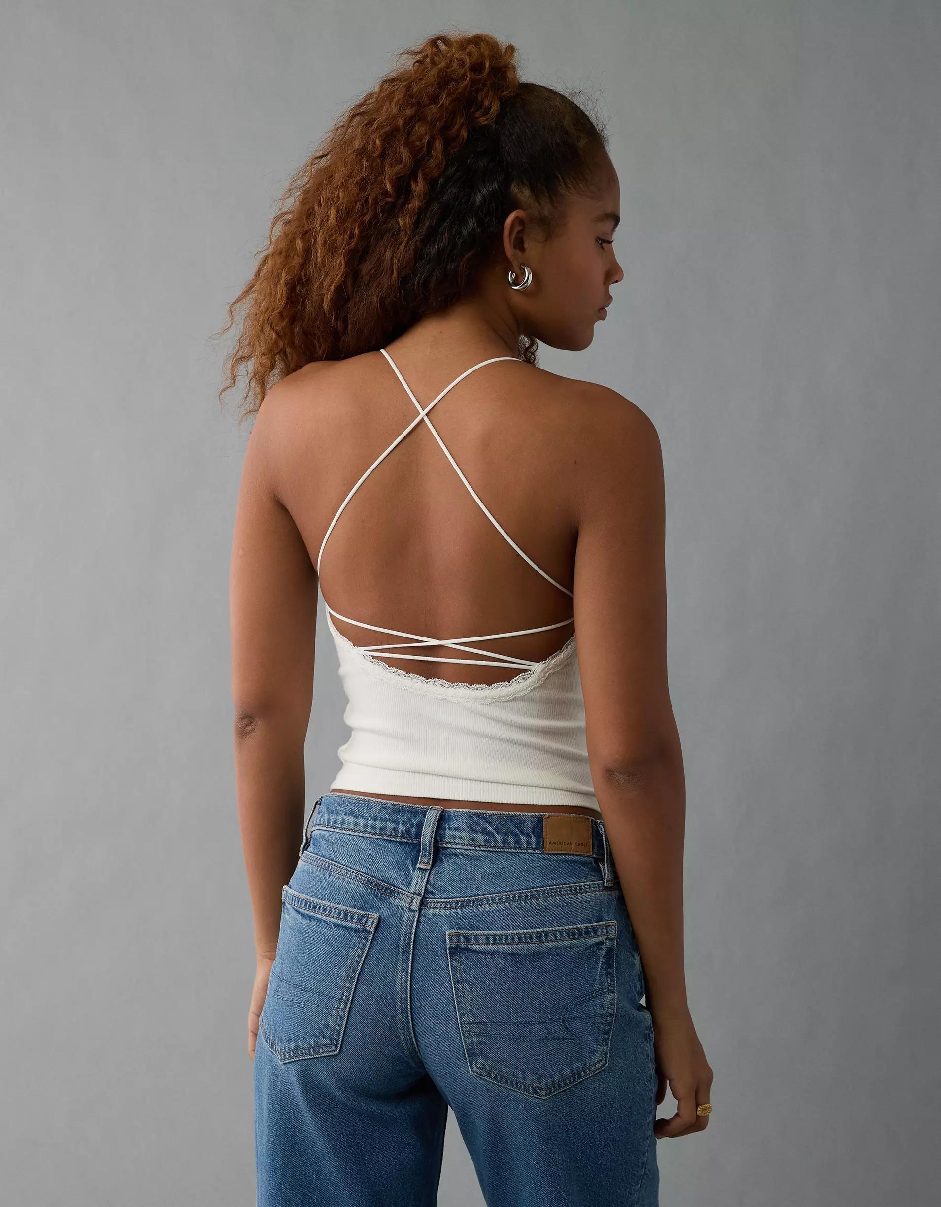 AE Strappy Go Lucky Cropped Lace Tank Top Product Image