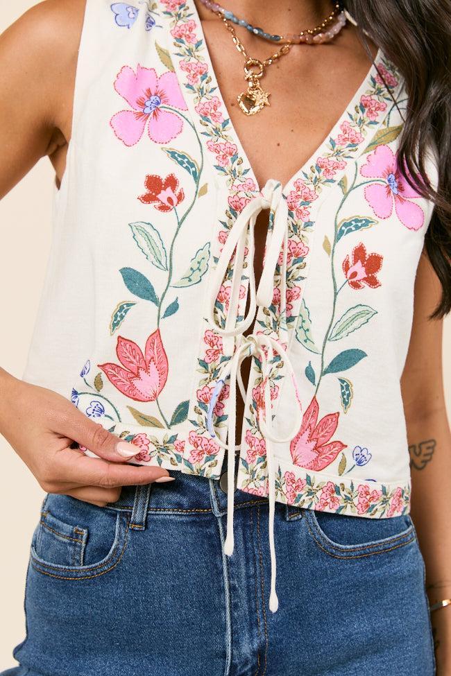 Jenna Floral Tie Vest Product Image