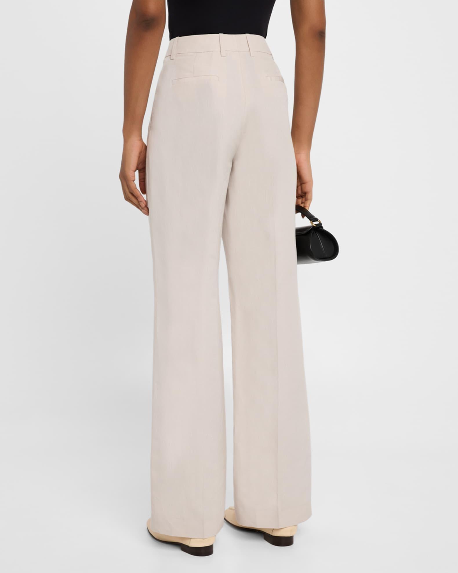 Gates Wide-Leg Silk-Linen Pants Product Image