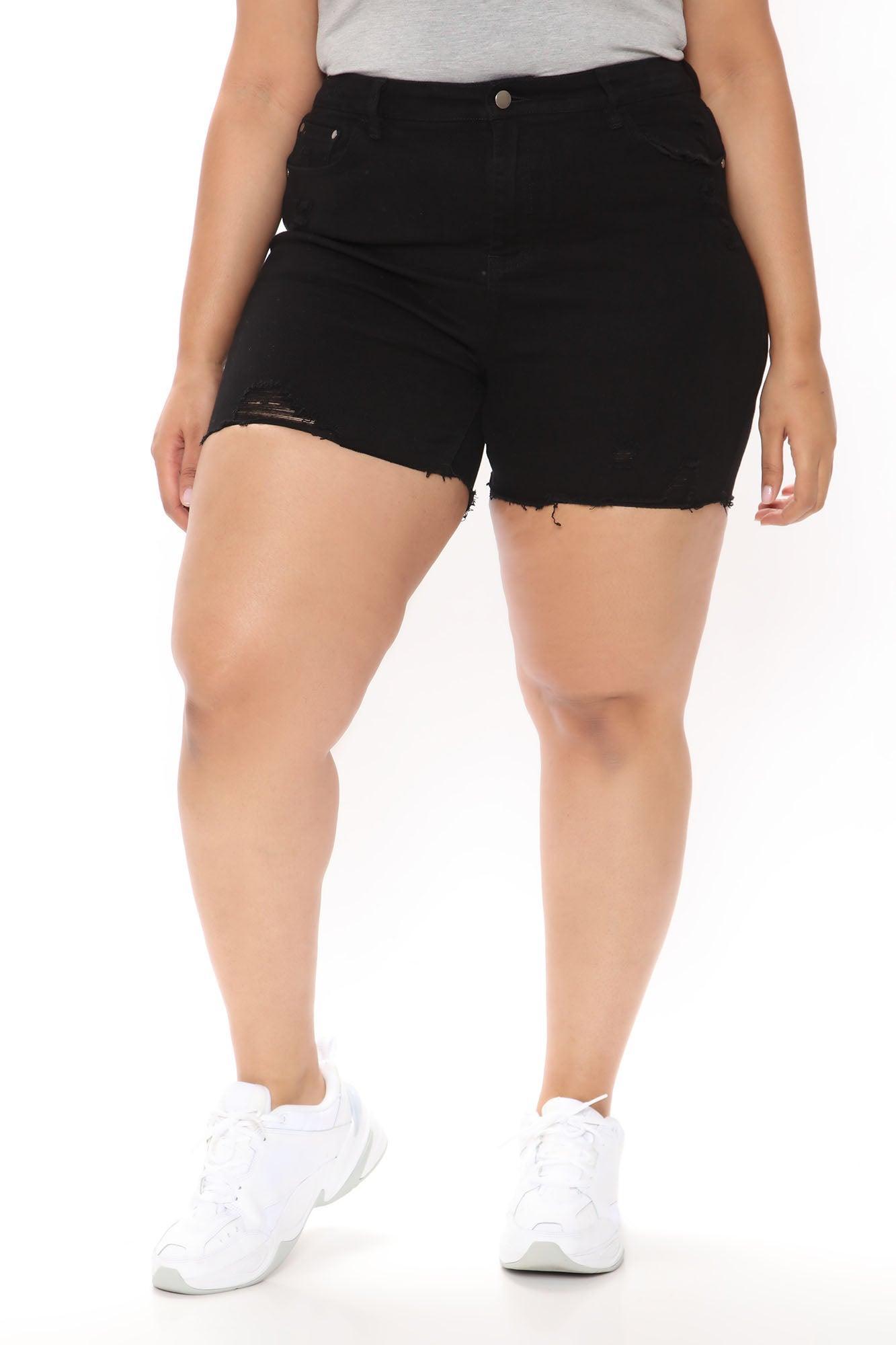 Izzy Mid Rise Denim Shorts - Black Product Image