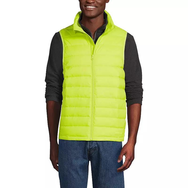 Men's Lands' End Wanderweight Down Puffer Vest, Size: Large, Mist Green Product Image