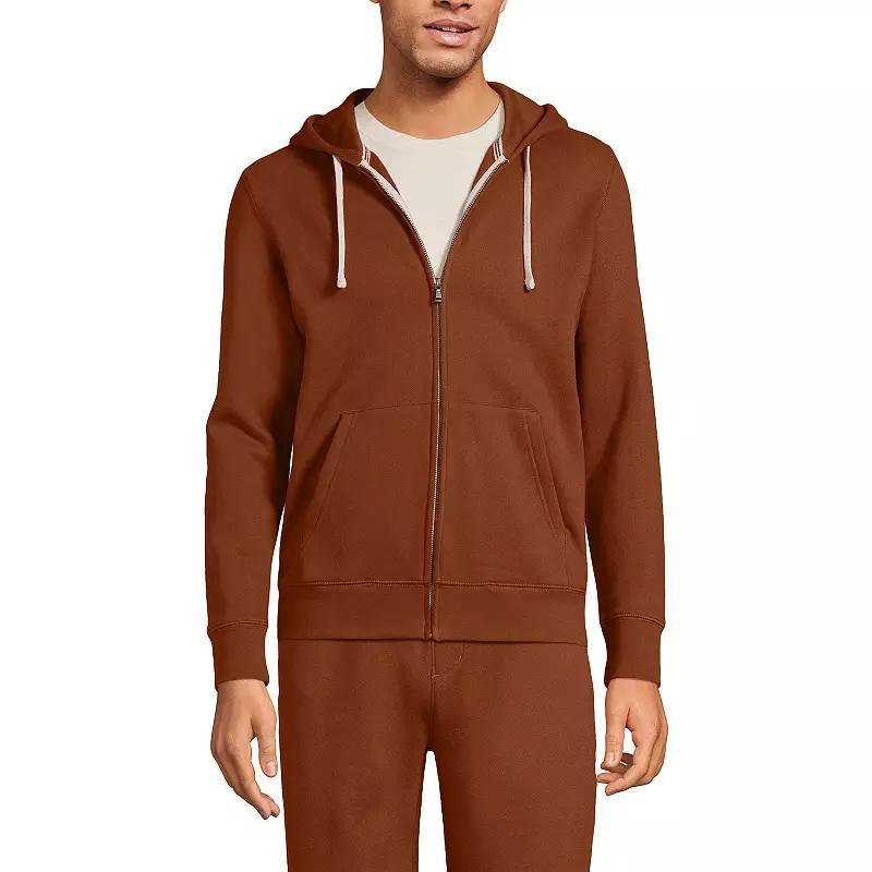 Men's Lands' End Serious Sweats Long Sleeve Full Zip Hoodie, Size: XL, Dark Grey Heather Product Image