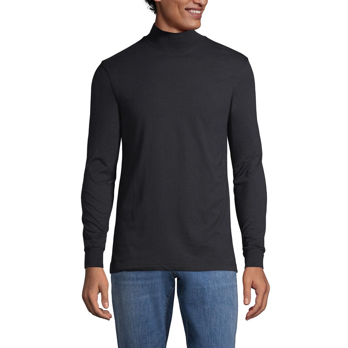 Men's Lands' End Super-T Mock Turtleneck, Size: XL, Radiant Blue Product Image