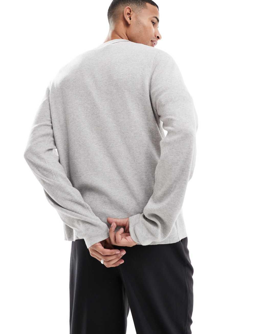 Threadbare knitted long sleeve cardigan in light gray Product Image