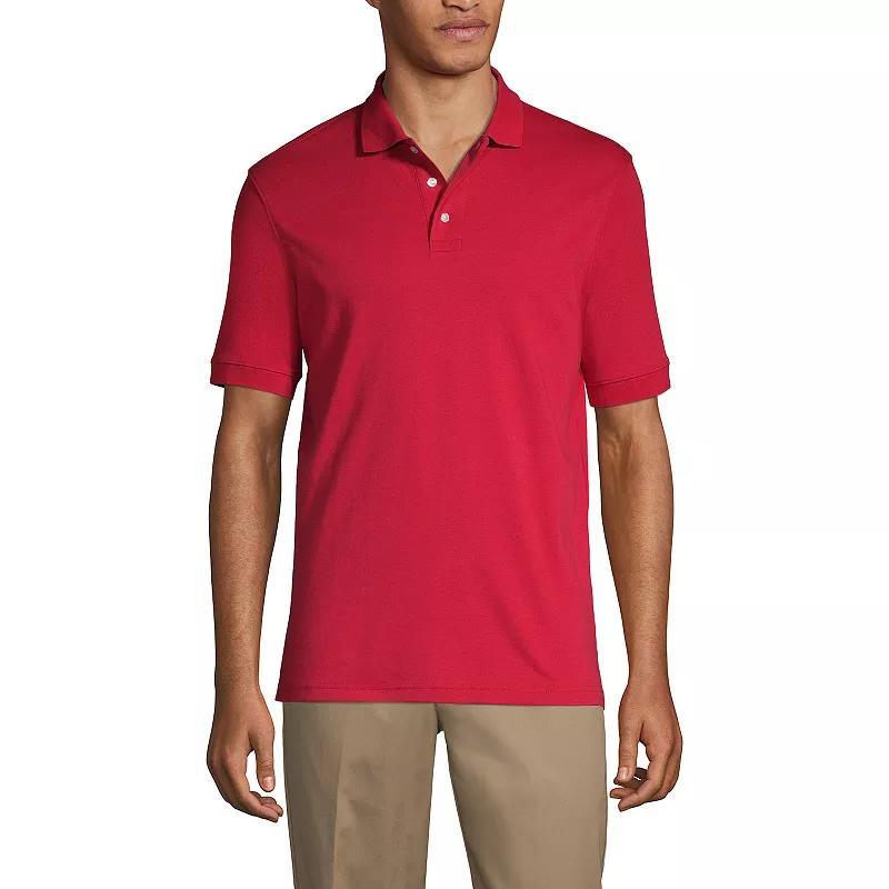 Men's Lands' End Short Sleeve Interlock Polo Shirt, Size: Small, White Product Image