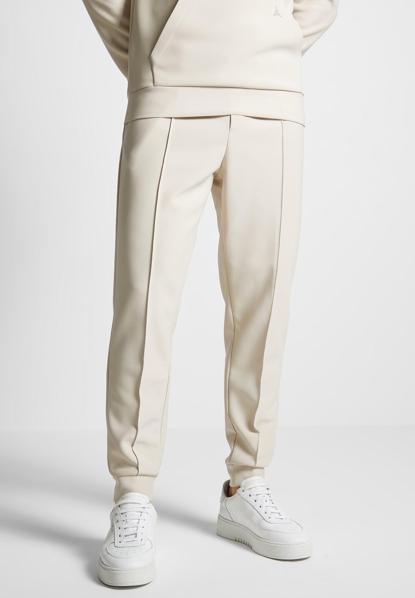 Éternel Neoprene Tapered Fit Pintuck Joggers  - Stone Male Product Image