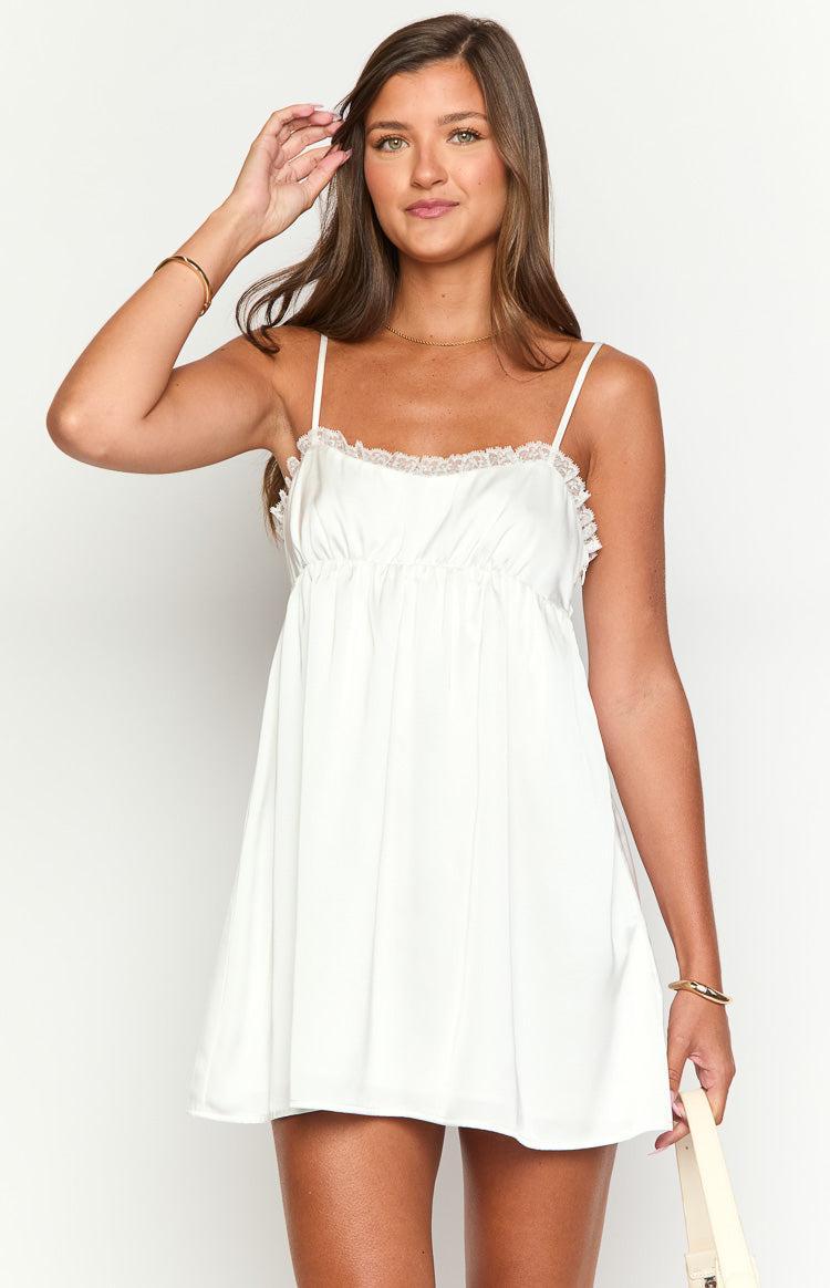 Hansel White Lace Mini Dress Product Image