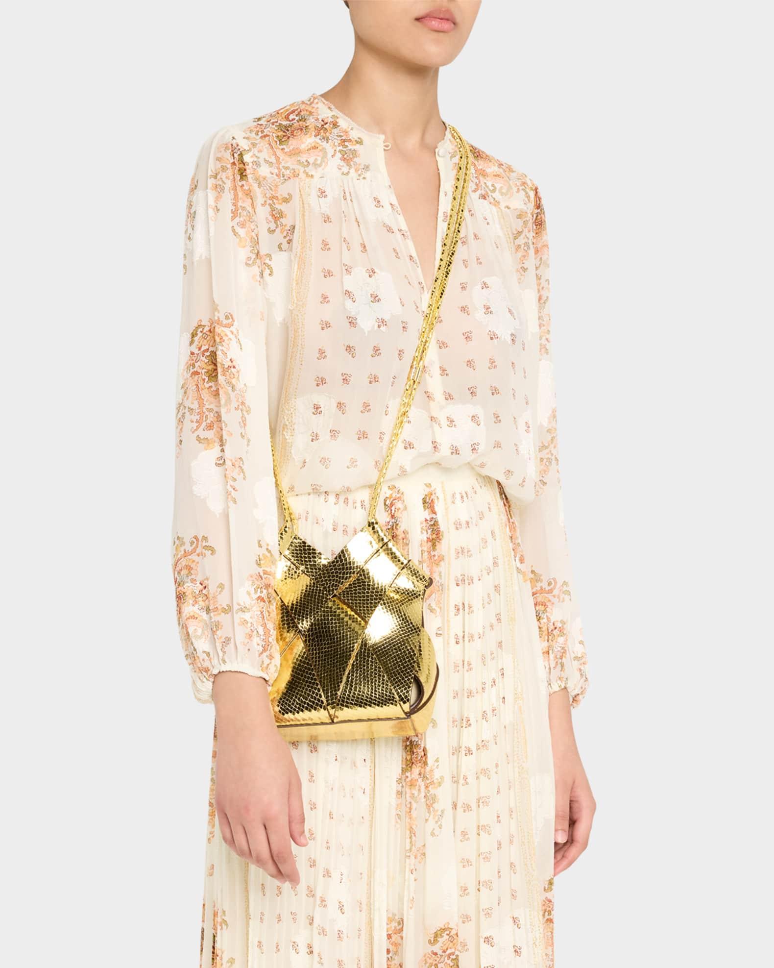 Charlotte Metallic Snake-Print Crossbody Bag Product Image