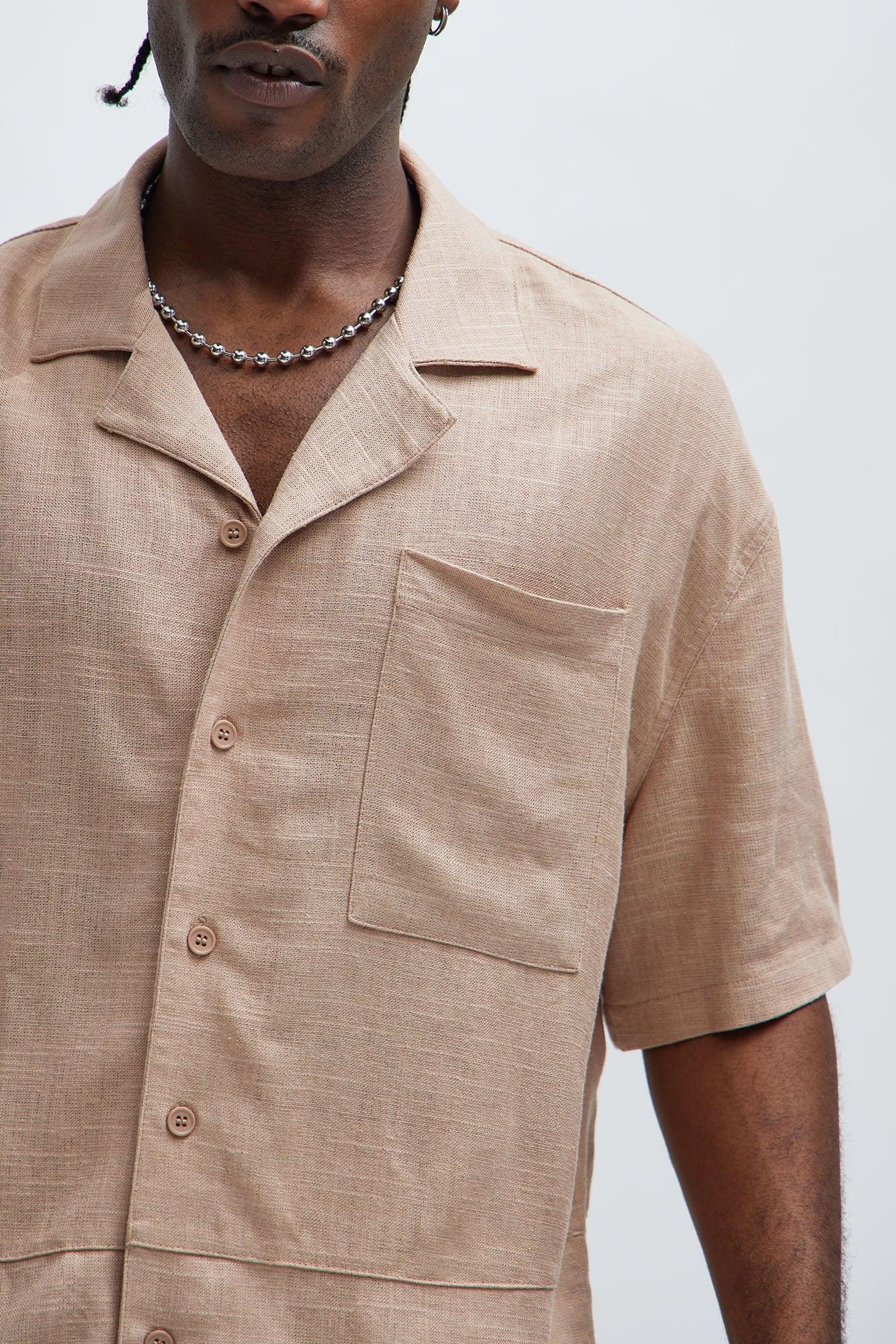 Silas Linen Shirt - Taupe Product Image
