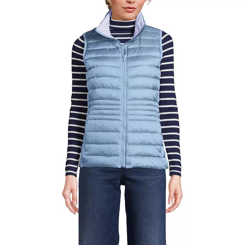 Women's Lands' End Wanderweight Packable Down Vest, Size: Small, Deep  Blue Product Image