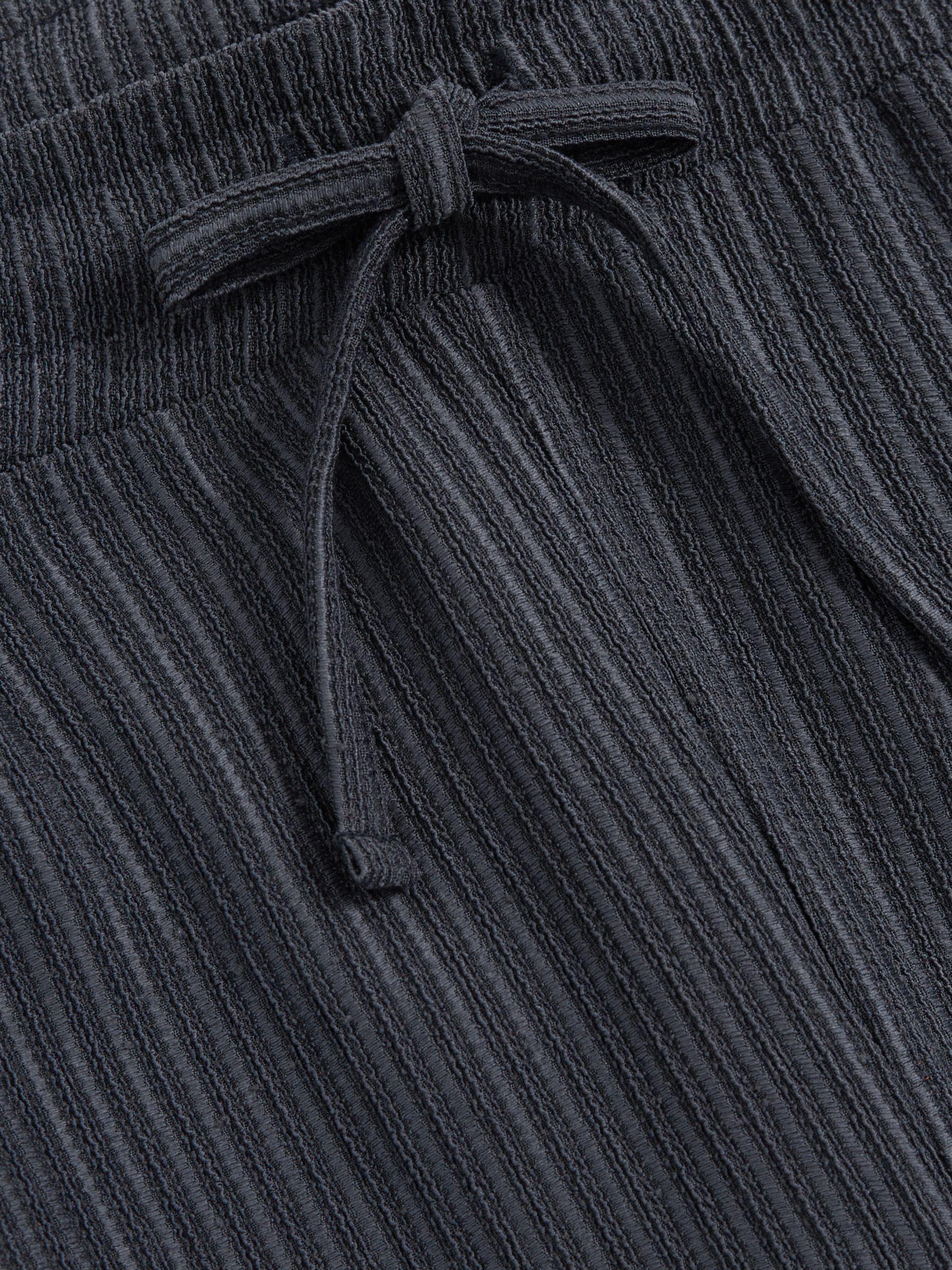 Textured Stripe Drawstring Trousers in Petrol Blue Product Image