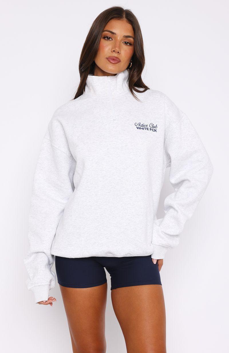 Active Club Quarter Zip Sweater Grey Marle Product Image