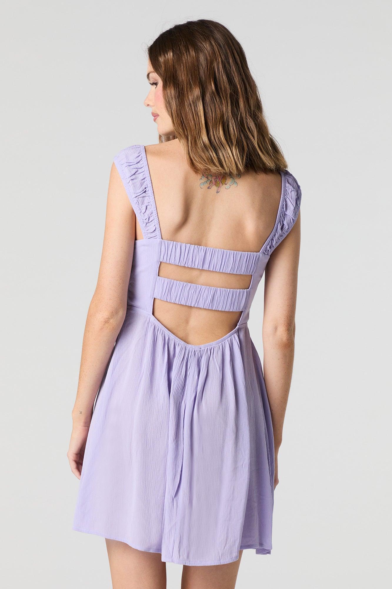Cut-Out Back Milkmaid Mini Dress Female Product Image