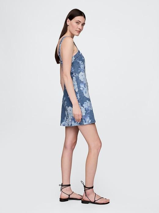 Denim Floral Mini Dress Product Image