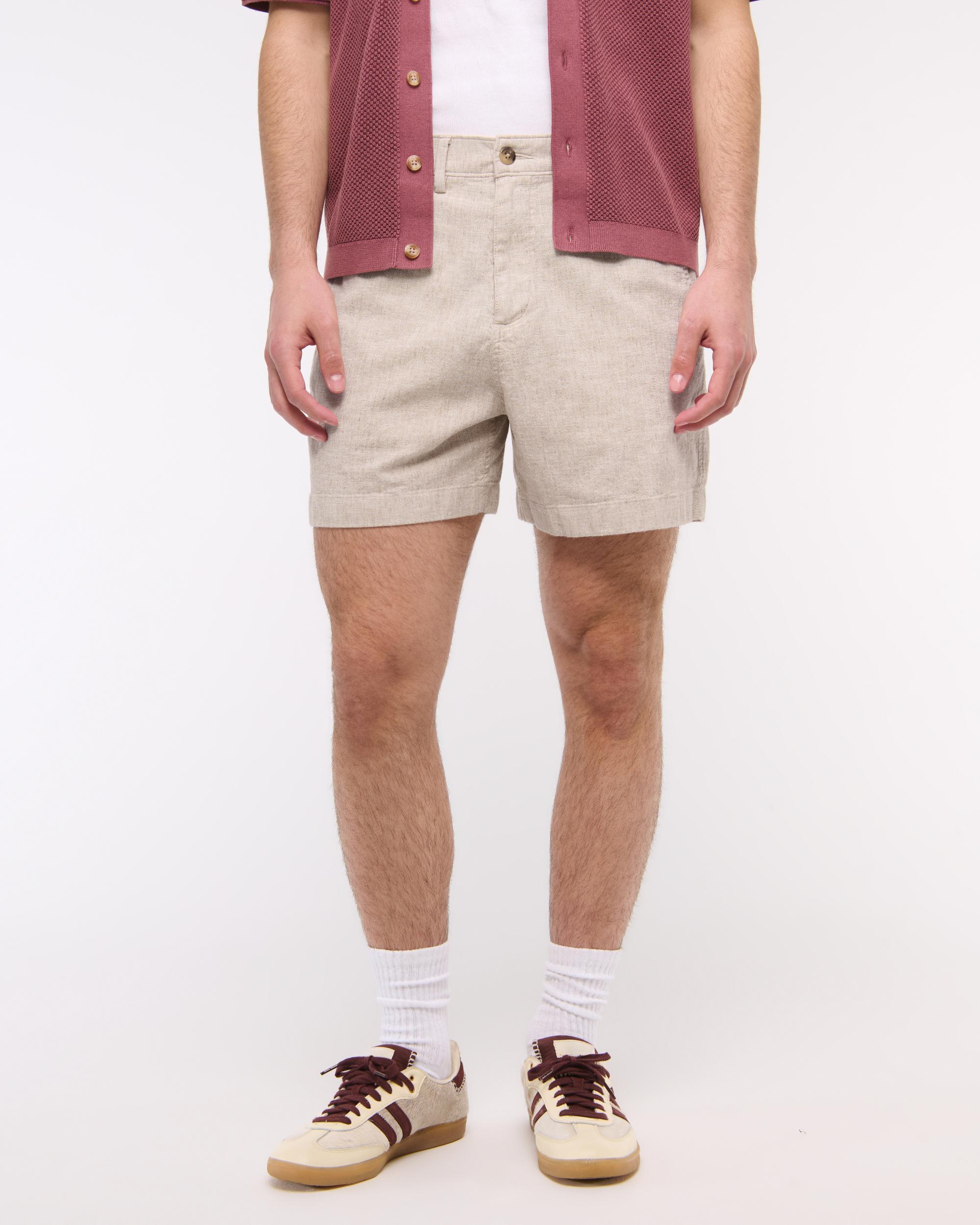 Linen-Blend Plainfront Short Product Image