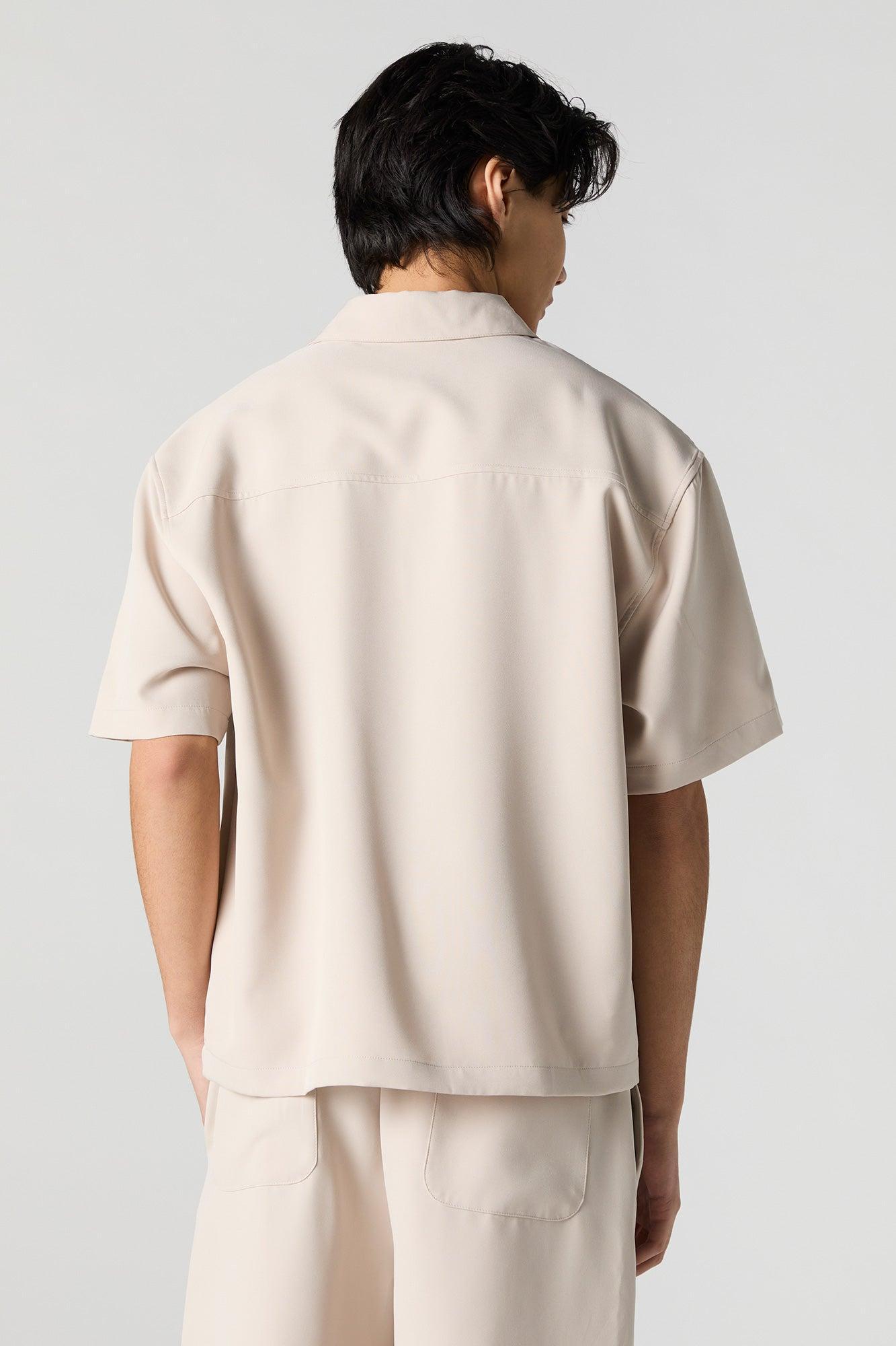Boxy Button-Up Short Sleeve Top Male Product Image