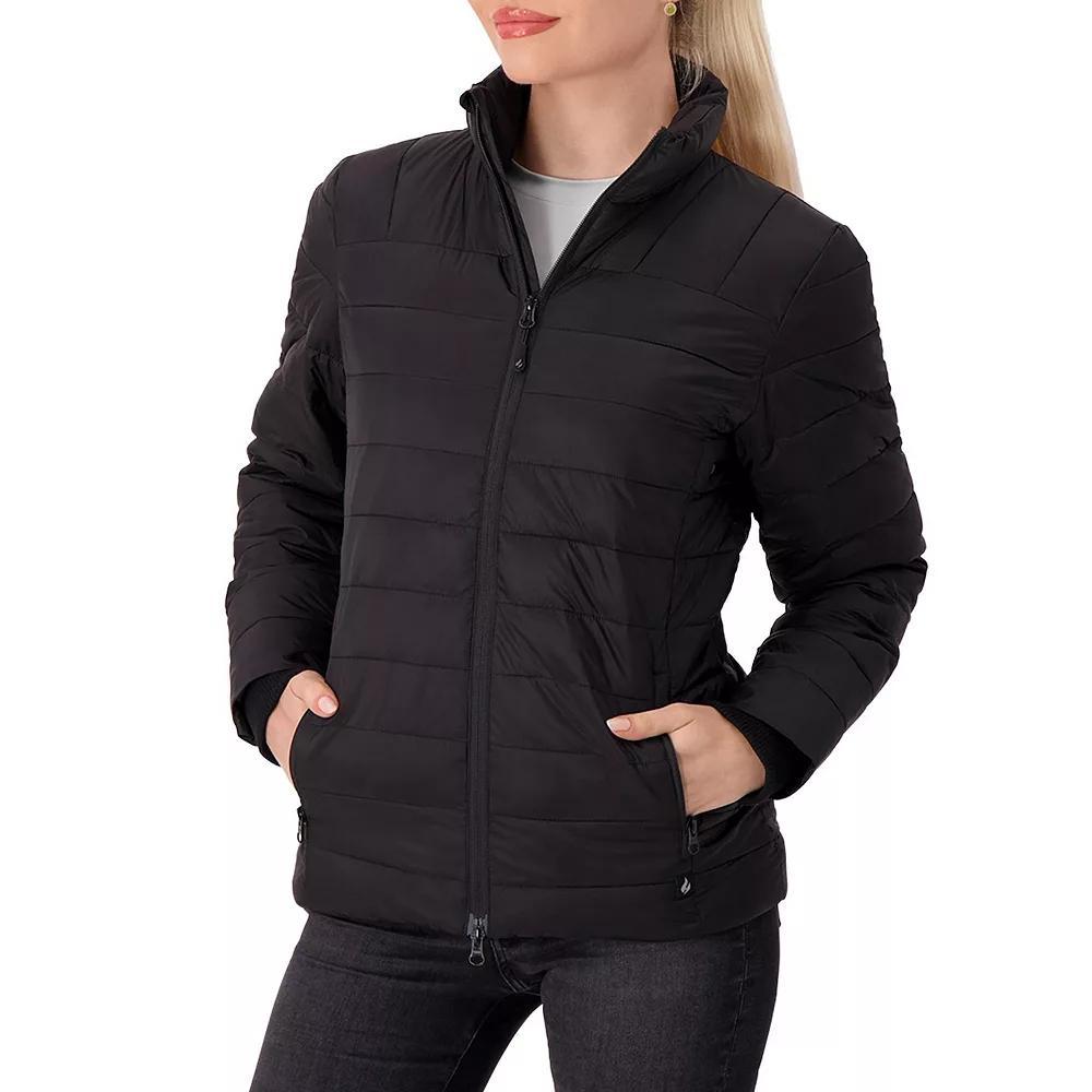 Women's Heat Holders Penelope Heatweaver Lined Double Zipper Puffer Jacket, Size: XXL, Black Product Image