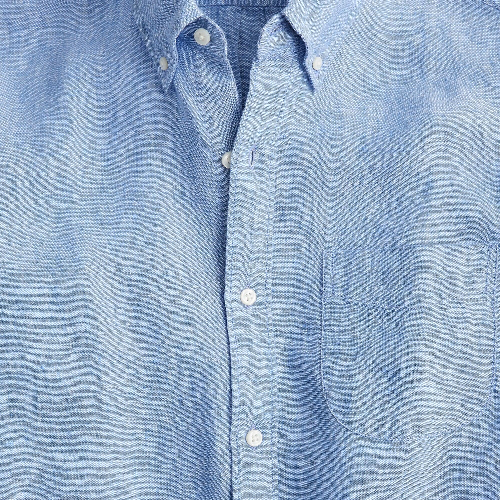 Slim short-sleeve Baird McNutt Irish linen shirt Product Image