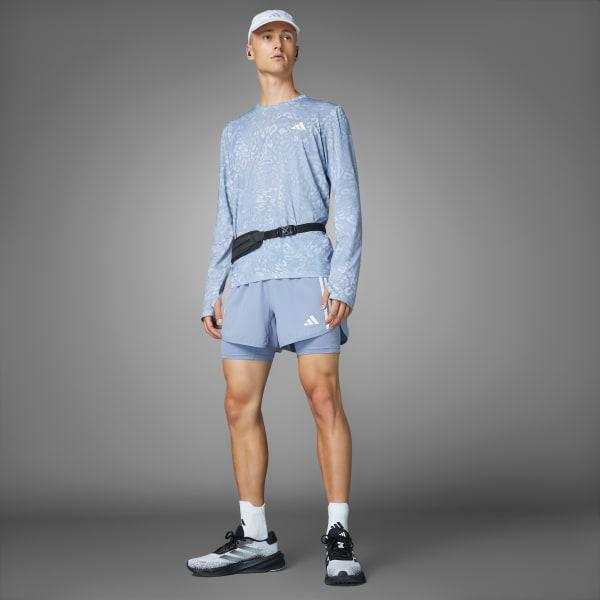 adidas Own the Run CLIMACOOL 3-Stripes Long Sleeve Tee Dash Grey M Mens Product Image