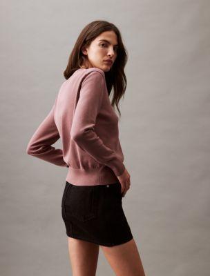 Smooth Cotton Relaxed Monogram Logo Sweater Product Image