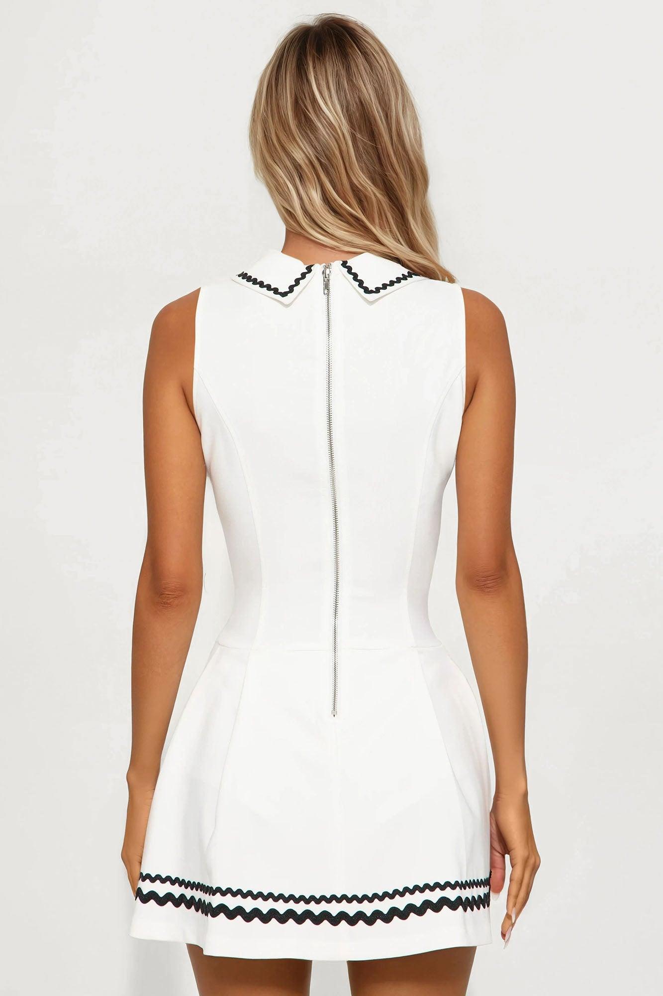 Claudette Pleated Micro Mini Dress - Ivory/combo Product Image
