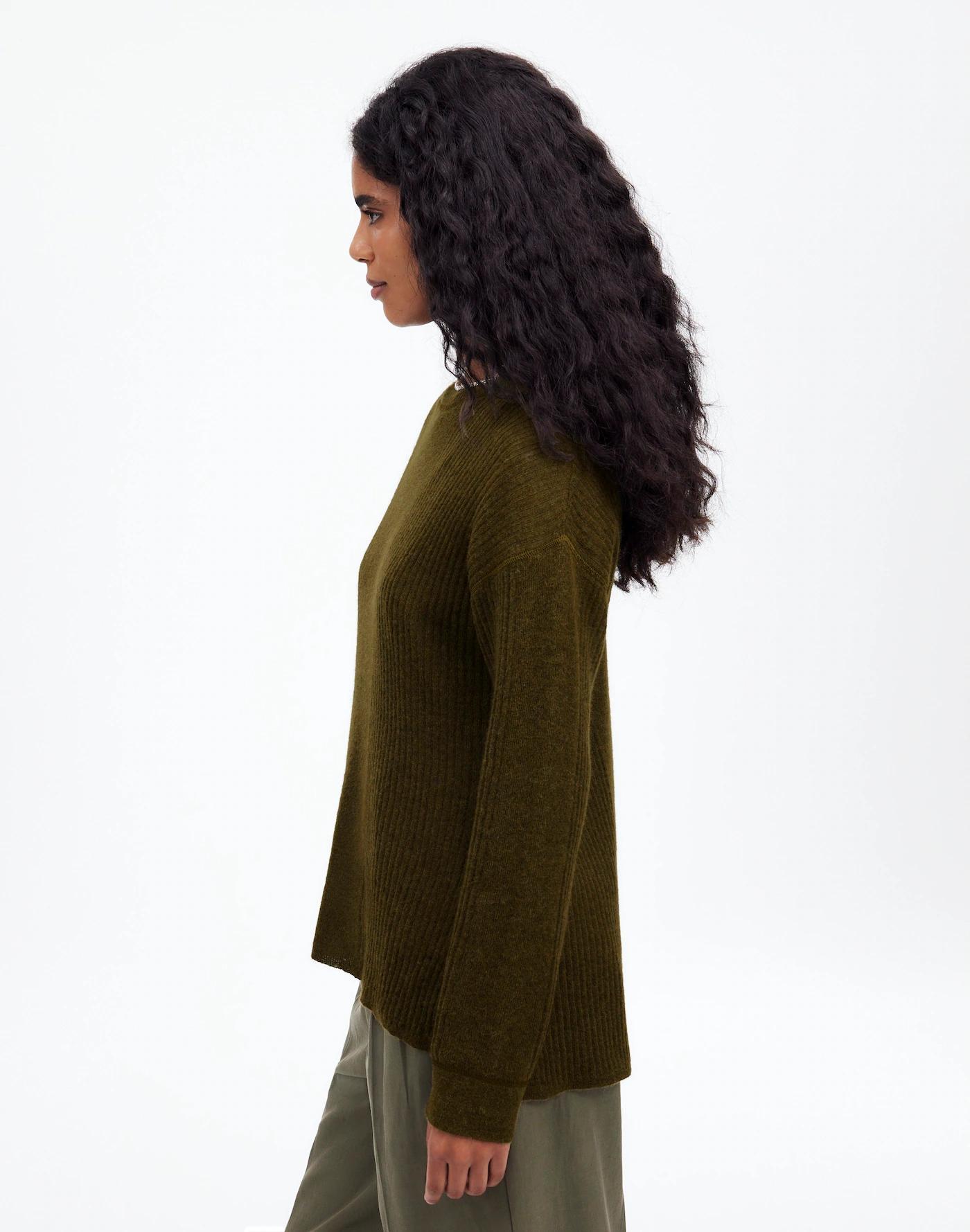 Ribbed Alpaca-Blend Crewneck Sweater Product Image