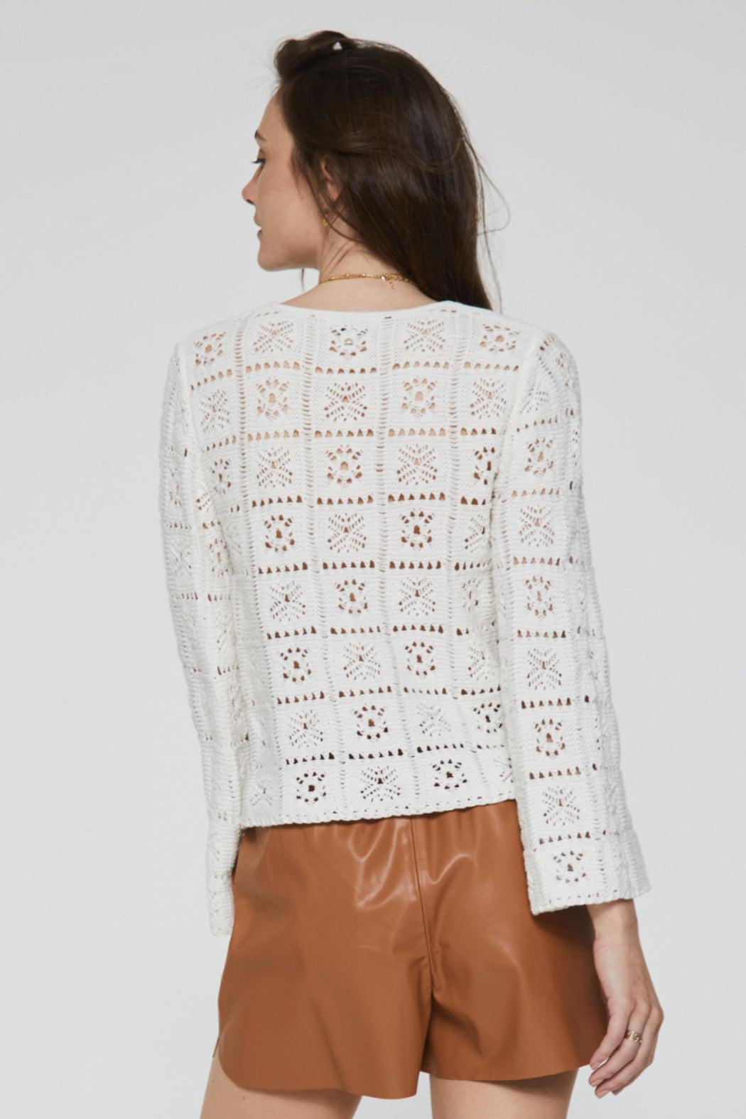 Daisy Bell Sleeve Crochet Sweater Product Image
