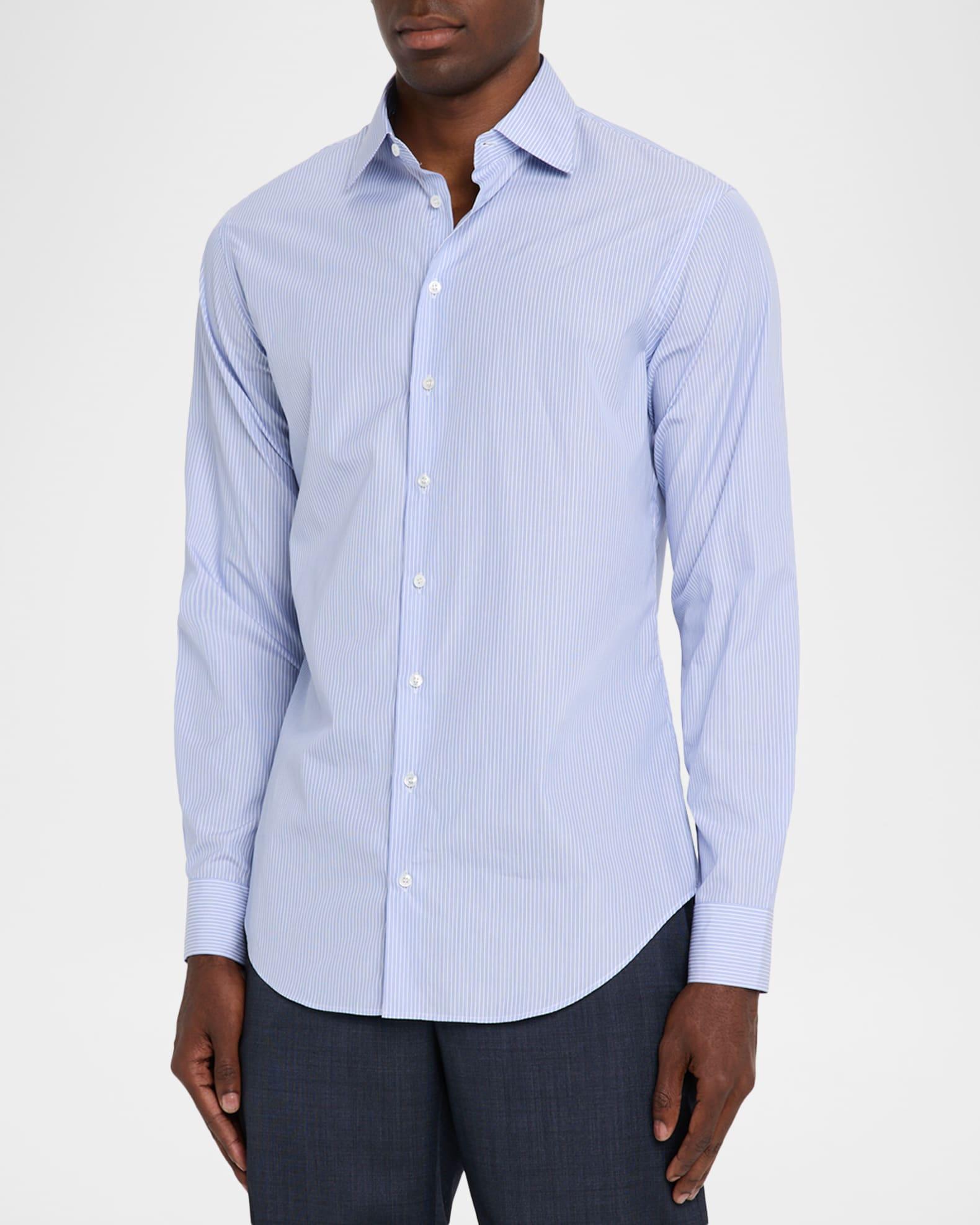 Men's Majesty Cotton Vertical Stripe Dress Shirt Product Image