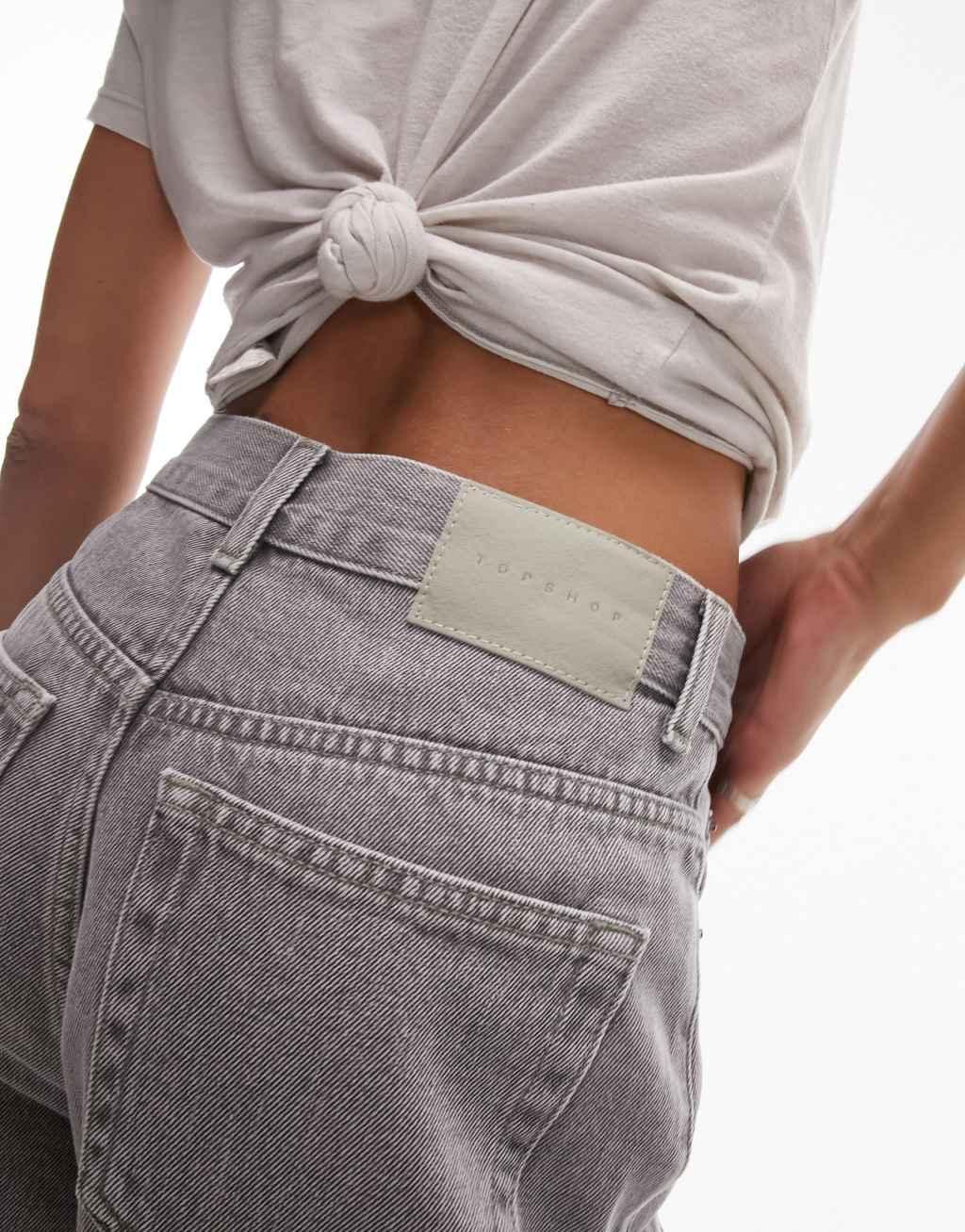 Topshop column jeans in gray Product Image