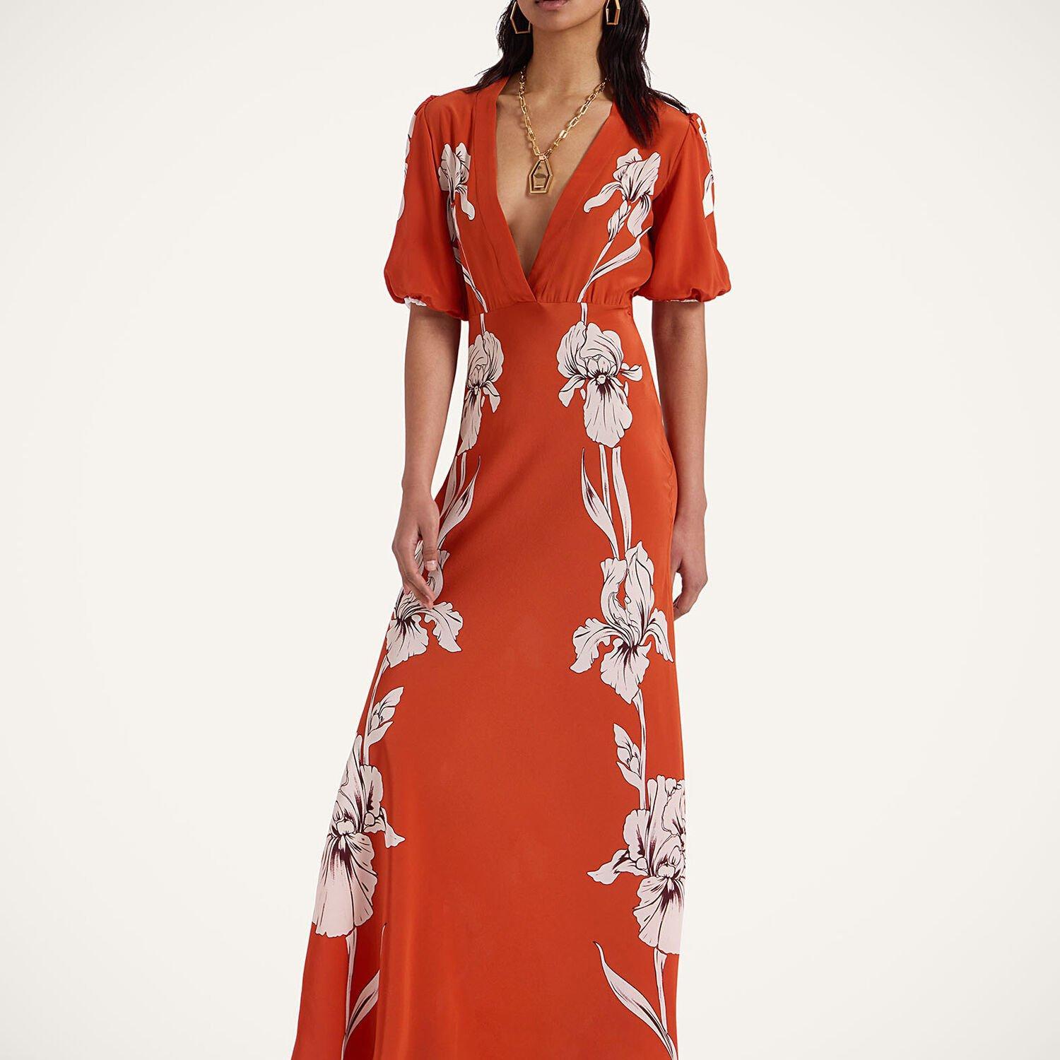 LA DOUBLEJ Marlene Floral-print Silk-crepe Maxi Dress In Iris Placée Product Image