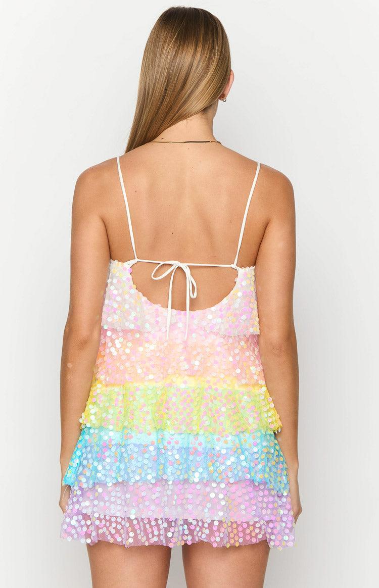 Darcy Rainbow Sparkle Mini Dress Product Image