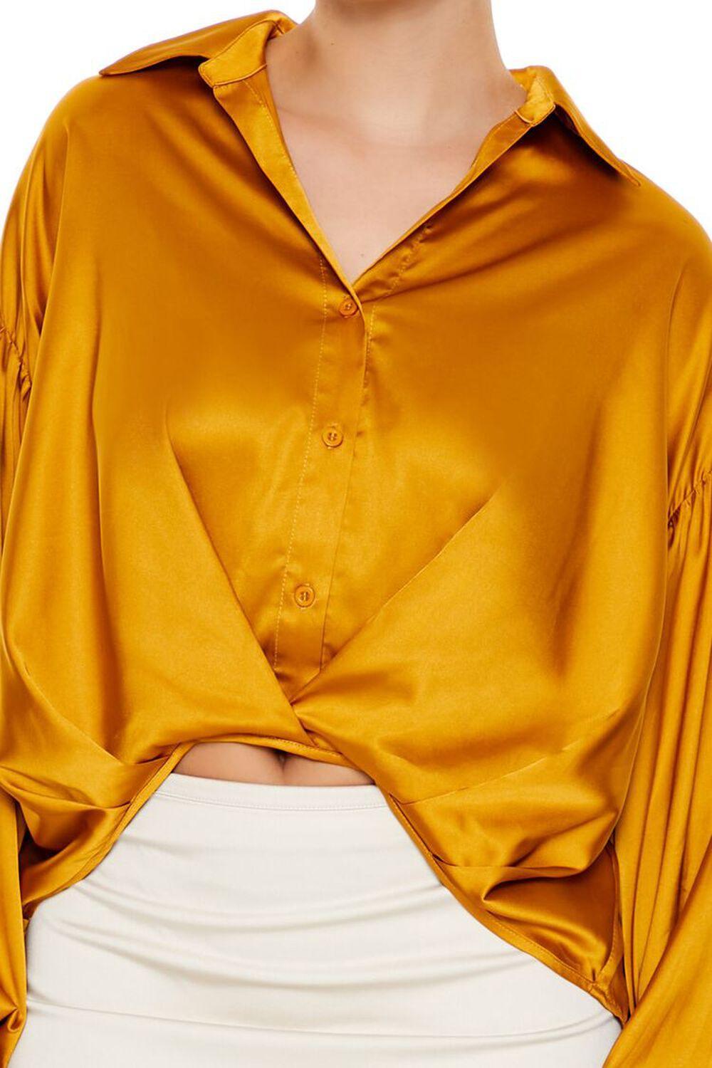 Satin Balloon-Sleeve Shirt | Forever 21 Product Image